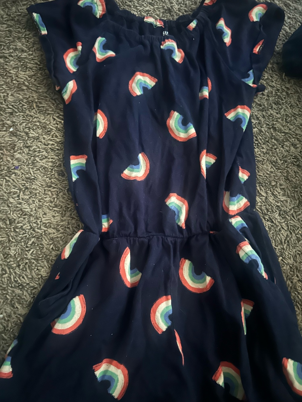GAP Navy Dress with Multicolor Rainbow Accents
